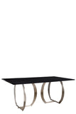 A73S-GL-Monique Glass Top Dining Table  in Silver