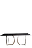 A73S-GL-Monique Glass Top Dining Table  in Silver