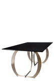 A73S-GL-Monique Glass Top Dining Table  in Silver