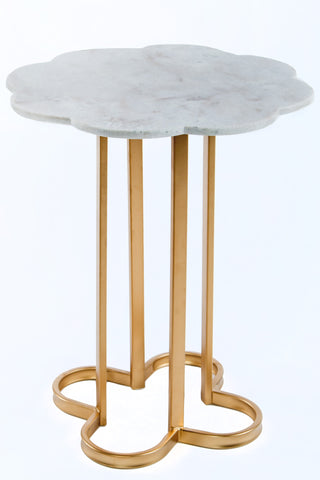 AE674-Caroline Side Table with Gray Marble Top-Showroom Sample