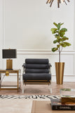 Bradley Black Leather and Acrylic Accent Chair