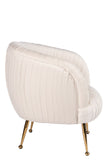 C163-W-Beatrice Curved Accent Armchair in Off White