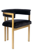 C342-BLK-Montana Velvet Dining Chair in Black and Gold
