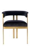 C342-BLK-Montana Velvet Dining Chair in Black and Gold