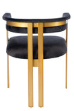 C342-BLK-Montana Velvet Dining Chair in Black and Gold