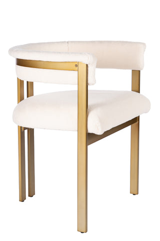 C342-W-Montana  Dining Chair in White and Gold