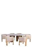 Balmain White Stone Top Oval Dining Table Set for 6