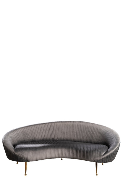 Beatrice Curved Sofa in Gray