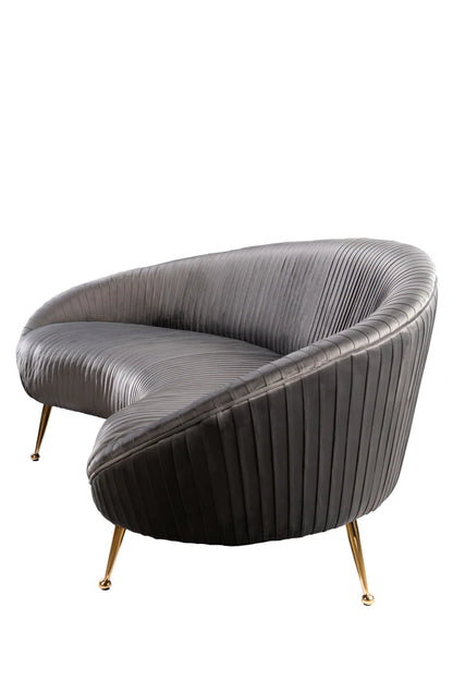 Beatrice Curved Accent Armchair in Gray