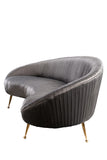C163-GRY-Beatrice Curved Accent Armchair in Gray