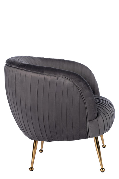 Beatrice Curved Accent Armchair in Gray