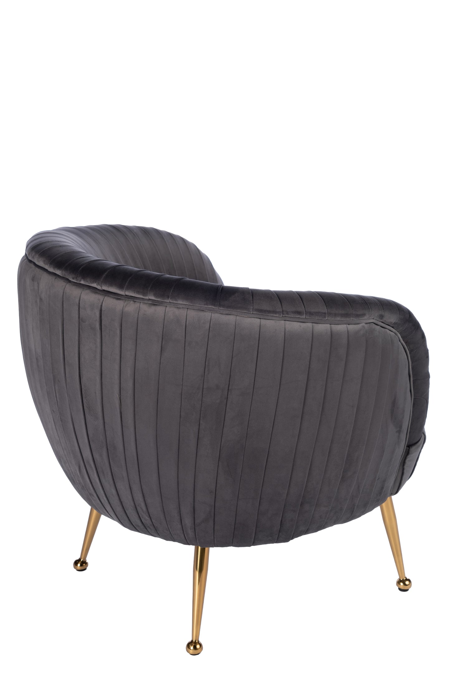 Beatrice Curved Accent Armchair in Gray