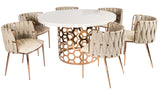1538DC-BGEG-Milano Dining Chair in Off White and Gold