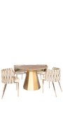 1538DC-BGEG-Milano Dining Chair in Off White and Gold