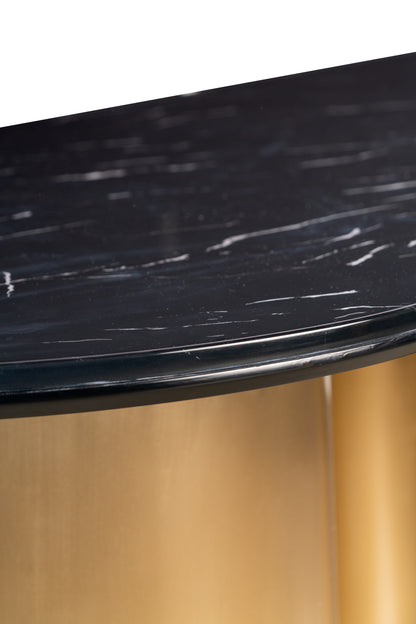 Balmain Black Marble Top Oval Dining Table for 6