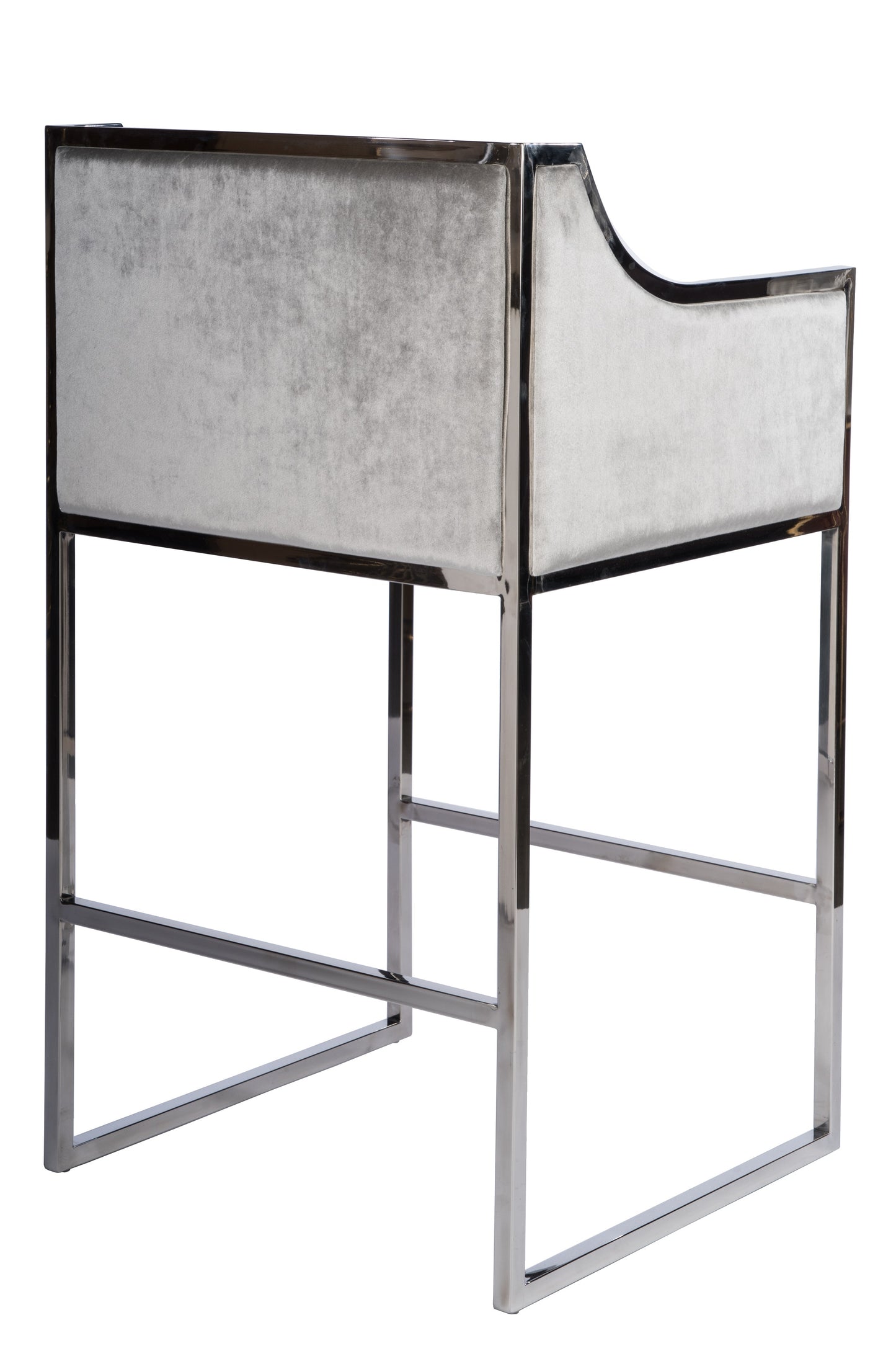 Erin Counter/Bar Chair with Silver Frame in Gray