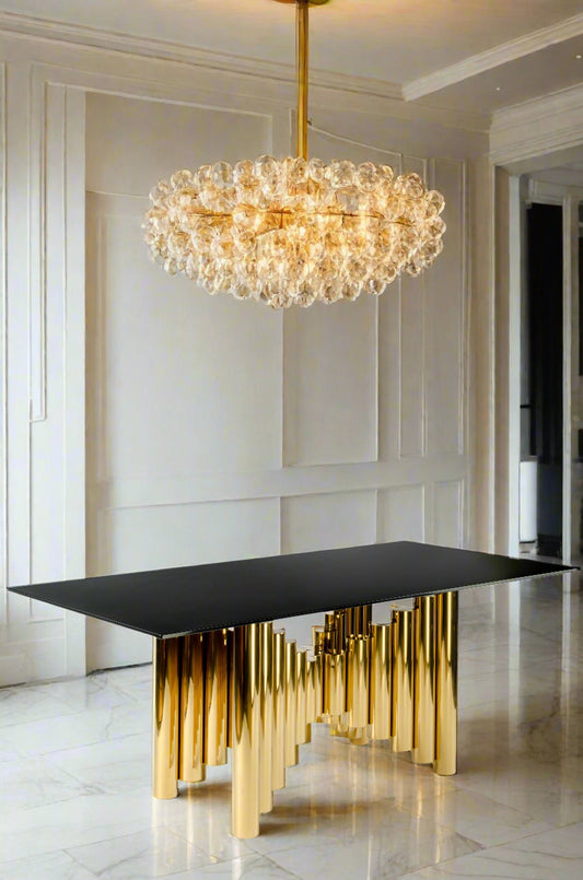 Kanika Rectangular Gold Dining Table