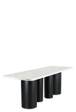J-92BLK-Balmain 92" Marble Top Dining Table for 8 in Black and White