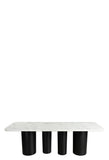 J-92BLK-Balmain 92" Marble Top Dining Table for 8 in Black and White