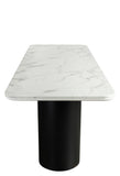 J-92BLK-Balmain 92" Marble Top Dining Table for 8 in Black and White