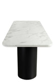 Balmain 92 inch Marble Top Dining Set with Gray Chairs