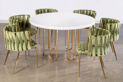 Willow Dining Set for 6 in Green