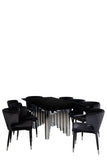 J-119T-SILVER -Kanika Rectangular Gold Dining Table in Chrome