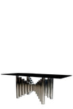J-119T-SILVER -Kanika Rectangular Gold Dining Table in Chrome