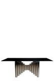 J-119T-SILVER -Kanika Rectangular Gold Dining Table in Chrome