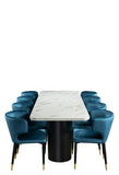 J-92BLK-Balmain 92" Marble Top Dining Table for 8 in Black and White
