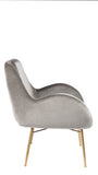 JF30-1218D-Sage Lounge Chair in Gray Velvet