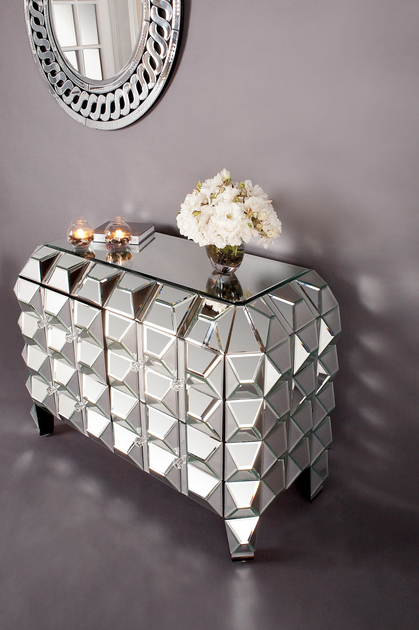 Spike Mirrored Chest Cabinet