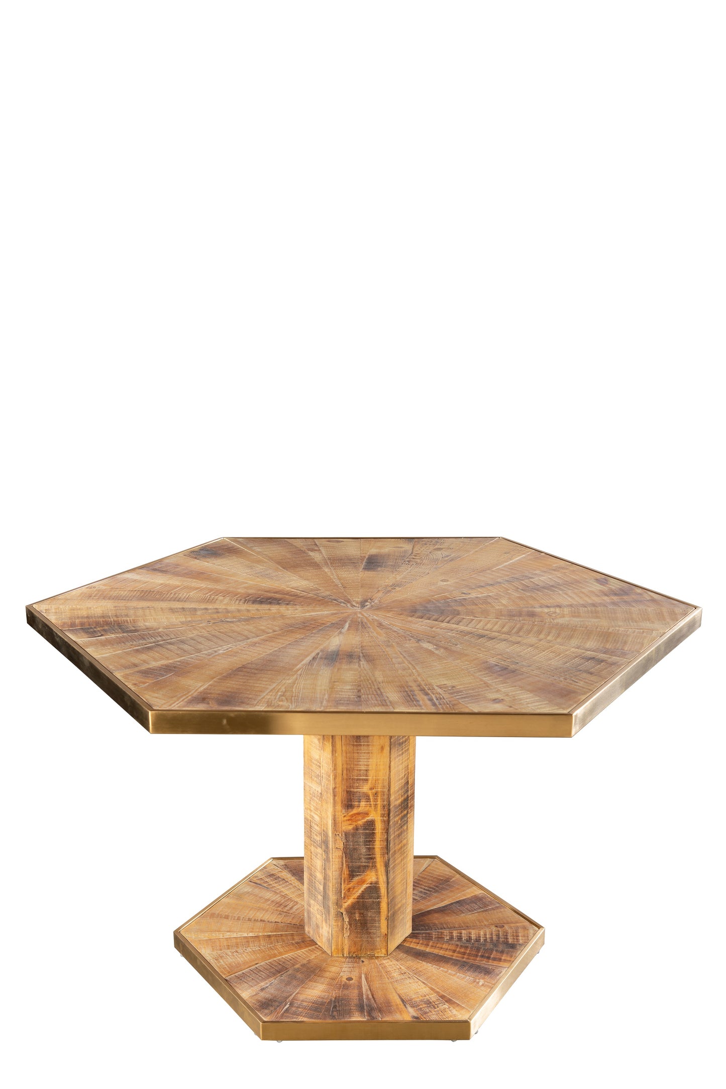 hexagon wood dining table for 6 modern farmhouse