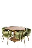KFV02803-Sunburst Wood Dining Table for 6