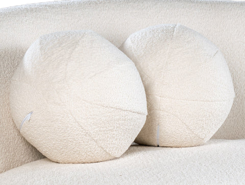 Ball Sphere Pillow in Boucle White