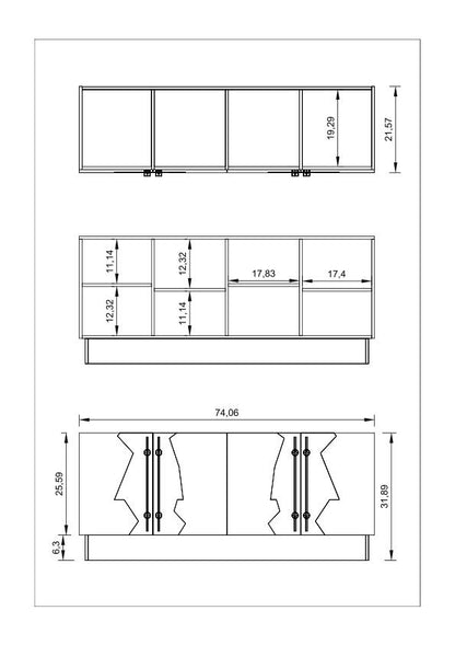 Callista Sideboard in White and Silver