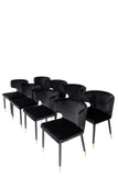 Waterfall Dining Set for 8 in Black