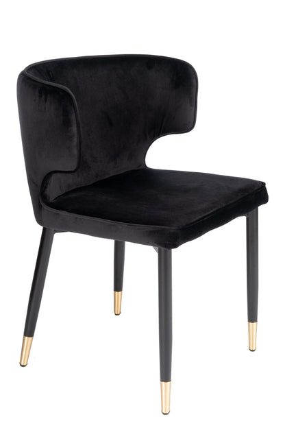 Kayla Upholstered Dining Chair in Black Velvet