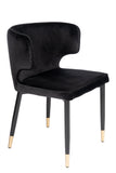 MC110-BLK-Kayla Upholstered Dining Chair in Black Velvet
