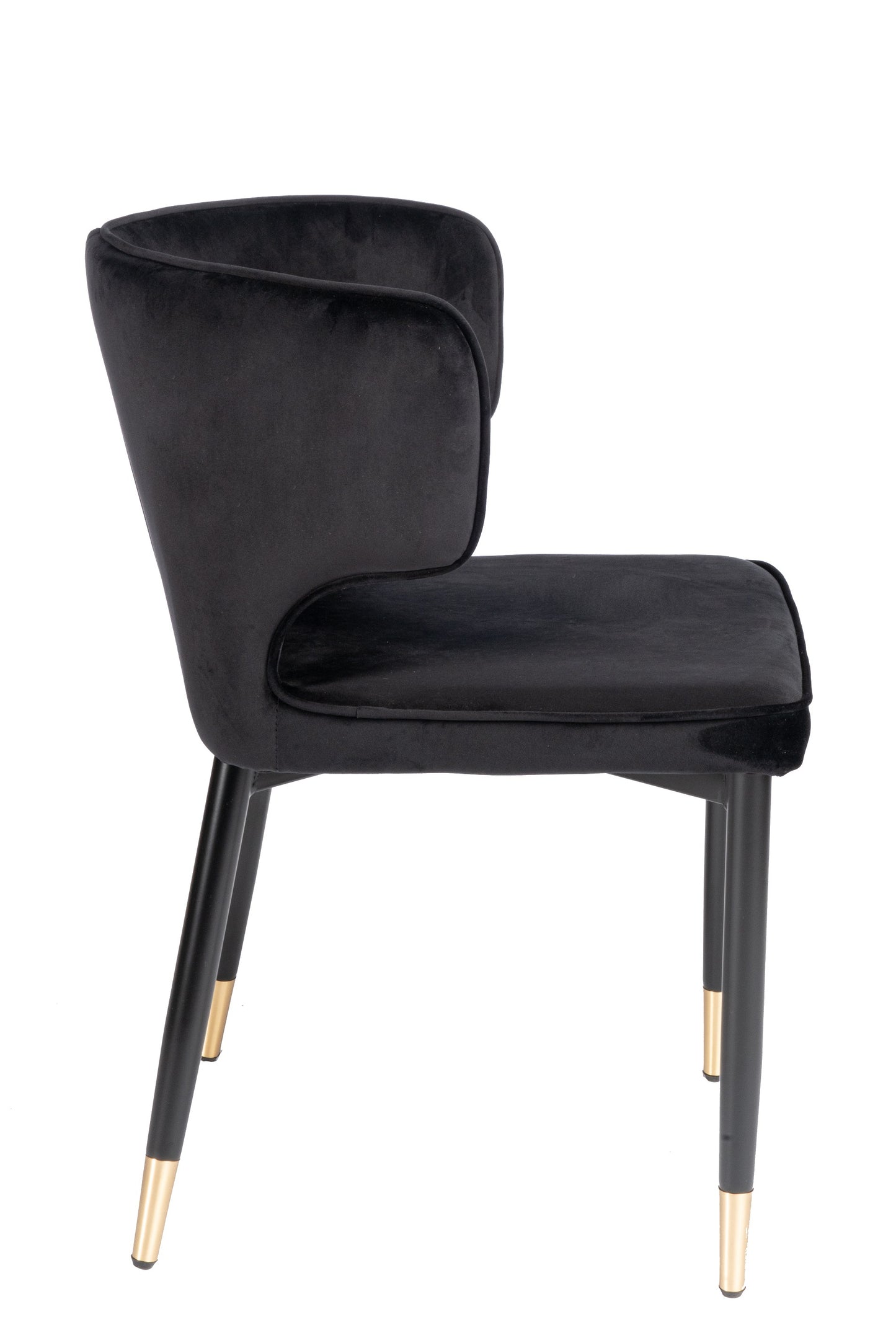 Kayla Upholstered Dining Chair in Black Velvet