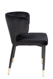 MC110-BLK-Kayla Upholstered Dining Chair in Black Velvet