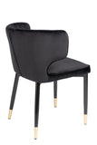 MC110-BLK-Kayla Upholstered Dining Chair in Black Velvet