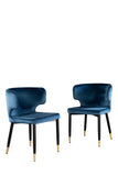 MC110-BLU-Kayla Upholstered Dining Chair in Blue Velvet