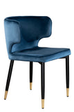 MC110-BLU-Kayla Upholstered Dining Chair in Blue Velvet