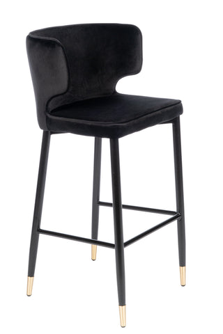 MC110B-BLK-Kayla Upholstered Bar Chair in Black