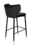 MC110B-BLK-Kayla Upholstered Bar Chair in Black