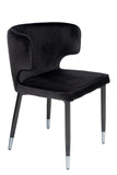 MC110-BLKS-Kayla Upholstered Dining Chair in Black Velvet