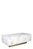 MF191104-WG-Lyla Block Faux Marble Coffee Table in White and gold