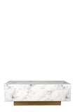 MF191104-WG-Lyla Block Faux Marble Coffee Table in White and gold