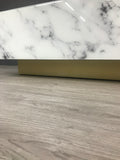 MF191104-WG-Lyla Block Faux Marble Coffee Table in White and gold